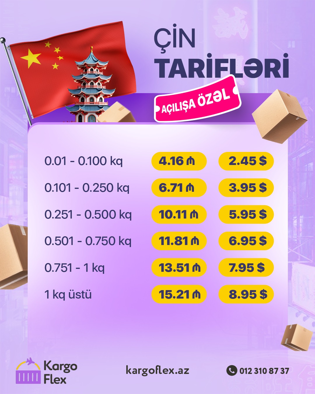 Çin anbarı artıq fəaliyyətdədir