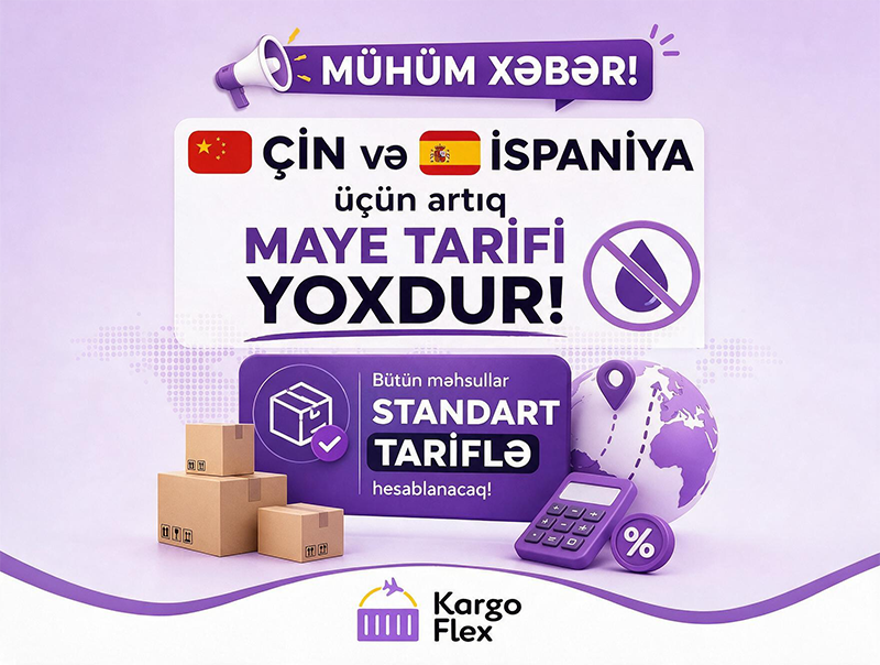 Çindən həftədə 2 dəfə çatdırılma